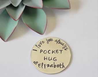 POCKET HUG •a love token• I love you always • long distance relationship• gifts for him • gifts for her. organza gift bag for giving