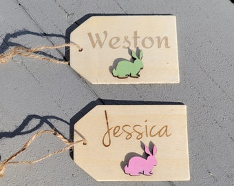 Easter basket tag • Easter name tag • Personalized bunny tag • Girls or Boys Easter basket tag