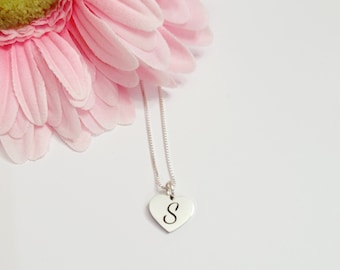 Dainty Heart Necklace personalized initial custom Granddaughter gift necklace Flower girl necklace little girls Easter gift Gift Box