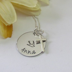 DOVE NECKLACE • Confirmation necklace • Personalized Necklace • Baptism • gifts for girl • 1st communion gifts• gift box included