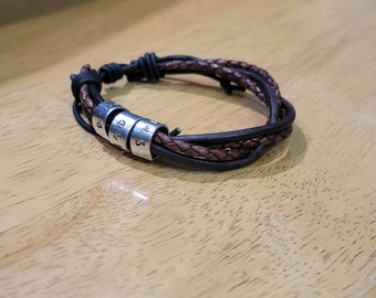 BOYS Leather Bracelet• personalized • Brave Kind and Smart •custom bracelet• gift for boys•  grandson•birthday gift for boys