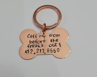 Copper Dog Tag • Personalized pet tag • dog bone tag • Pet gifts • dog id tag