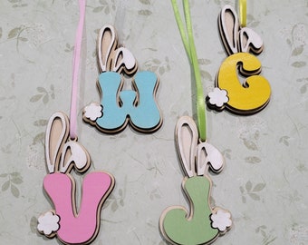 Easter basket tag • Easter bunny tag • Alphabet bunny tag • Personalized Easter basket tag