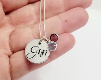 GIGI Necklace •Sterling silver necklace • Hand stamped •  Grandma Necklace• Personalized Jewelry• Mother's Day gifts