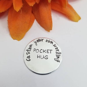 POCKET HUG •Custom wording•  long distance relationship• gifts for him • gifts for her • going away gifts • organza gift bag for giving