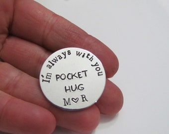 POCKET HUG •a love token• Im always with you• long distance relationship• gifts for him •organza gift bag for giving