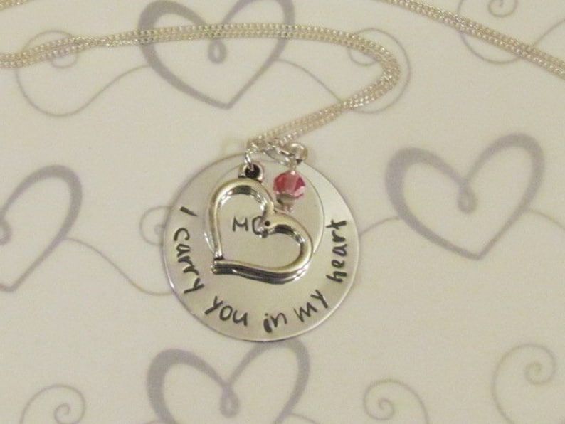 I CARRY You in My HEART Necklace Hand Stamped Jewelry Etsy