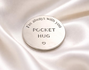 POCKET HUG •a love token• Im always with you• long distance relationship• gifts for him •organza gift bag Valentine gift for her