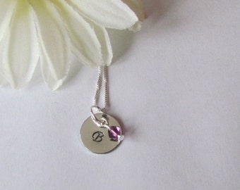 Initial Necklace •Birthstone Necklace •Gifts for her• Flower girl• little girls necklace• Birthday gifts •Gift Box included •ready to ship