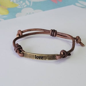 Boho Bracelet • Leather bracelet •  personalized • mom gift• Dream • Love •  Trust• Believe • gifts for girlfriend • ready to ship