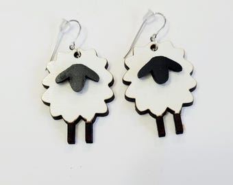Sheep earrings lightweight farm animal Earrings for her dangle earrings