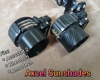 Axcel Scope Sunshades ~~~ Hooded Lens Retainer -  Accustat 2, Armortech, Rheotech