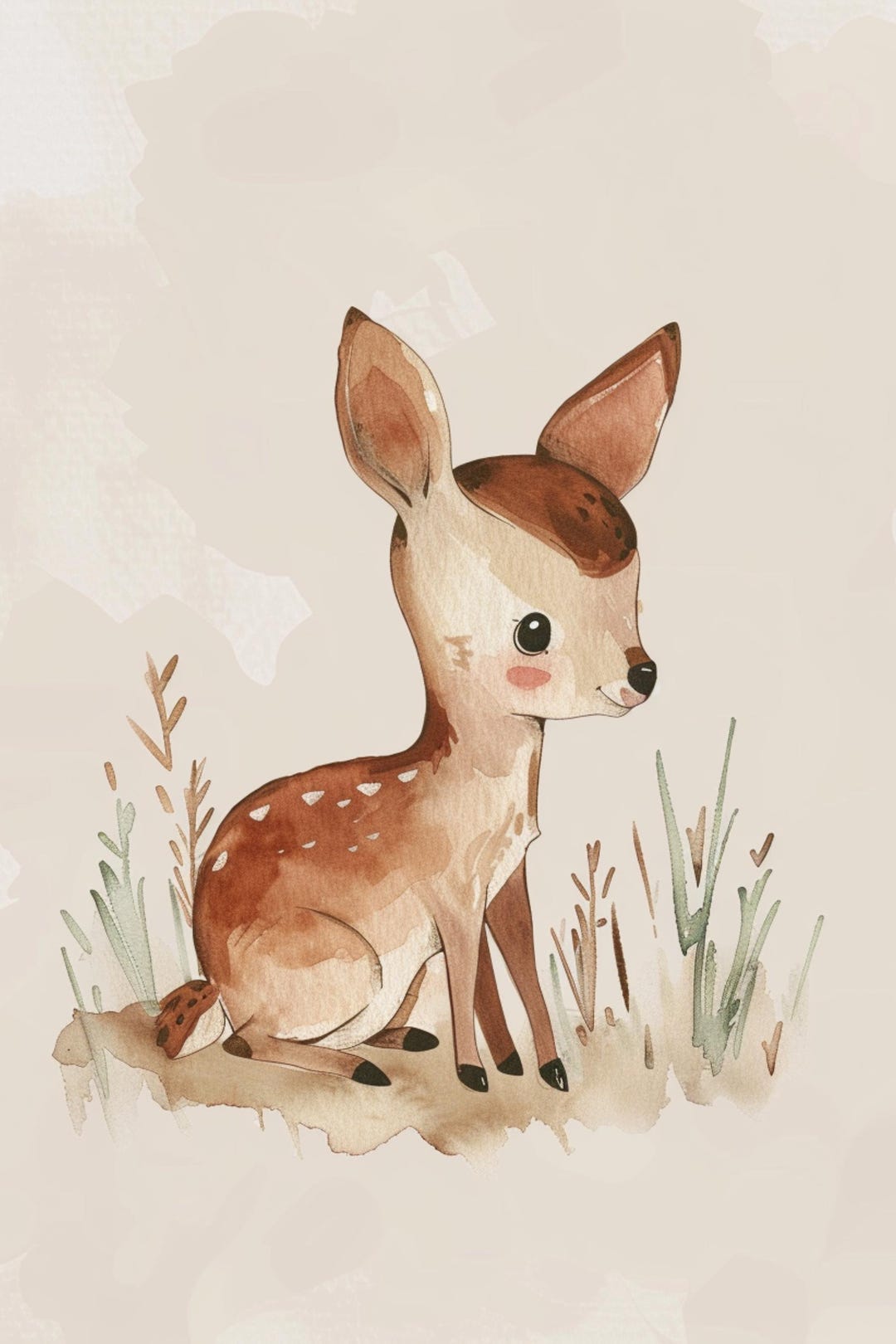 Neutral Baby Animal Prints Set – Beige Nursery Wall Art (digital ...
