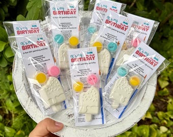 Ice Cream Birthday Party Favor – DIY Ice Cream Painting Kit with Paints & Brush