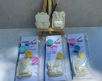 Backpack Painting Kit, Plaster Figure Craft Activity, School Favor, Graduation Gift