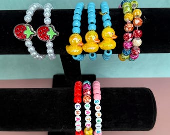 Handmade Beaded Bracelet for Kids & Adults | Personalized, Duck, Strawberry, Rainbow Bracelet