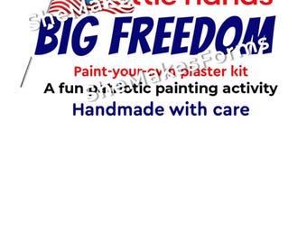4th of July - Packaging Insert Cards for Plaster Paint Kits (Printable)  2 Sizes Included
