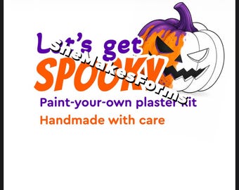 Spooky Time  –  Halloween Packaging Insert Cards for Plaster Paint Kits (Printable)  2 Sizes Included