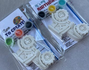 Paint Your Own Plaster Tractor & Truck Kit, DIY Farm Vehicle Painting Kit , Tractor Birthday Party Favor, Farm Party Craft