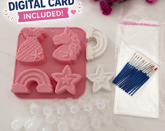 Unicorn DIY Plaster Paint Party Favor Starter Kit – Make 20 Paint Kits