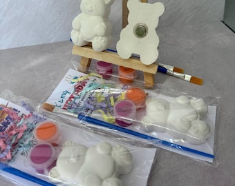 Paint Your Own Bear Magnet Craft Kit | Plaster Teddy Bear Painting Activity