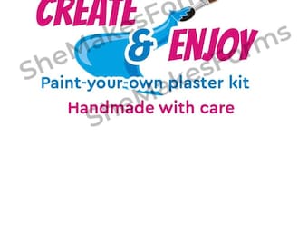 Create & Enjoy – Packaging Insert Cards for Plaster Paint Kits (Printable)  2 Sizes Included