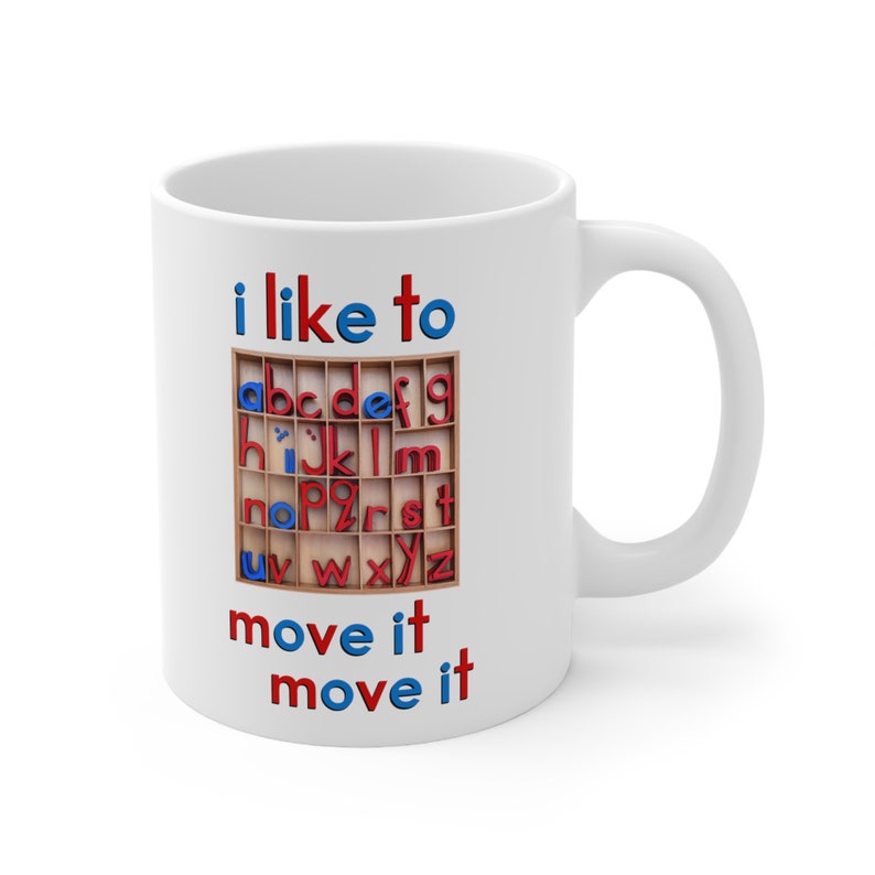 Montessori Moveable Alphabet Mug 11oz Funny Montessori Teacher Gift ...