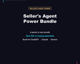 Mensajes de IA para agentes inmobiliarios / Paquete para agentes de vendedores / Marketing inmobiliario / Paquete de 4 mensajes con más de 130 opciones / Correo electrónico de análisis comparativo de mercado (CMA) para listados / ChatGPT Claude PDF
