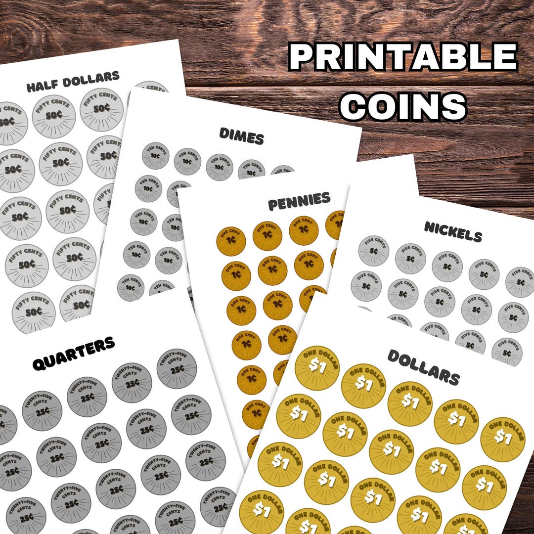 Printable Play Coins for Kids | US Money PDF | Pretend Play Learning ...