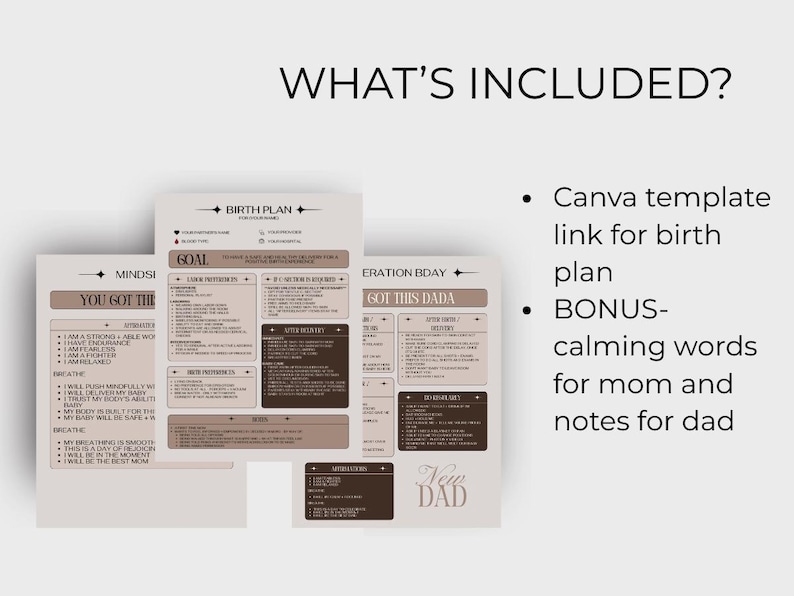Editable Birth Plan Template | Canva, Labor & Delivery Guide (digital ...