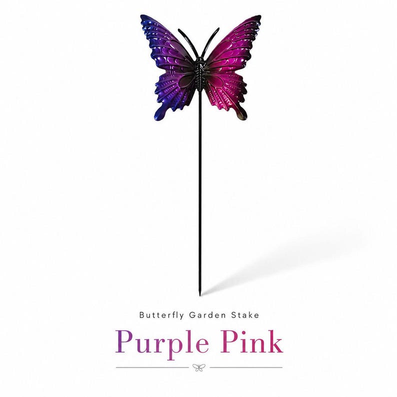 Purple garden and outdoor - purple and pink metal garden stake