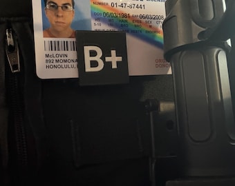 Police Vest ID Holder with visible Blood Type