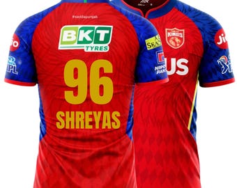 shreyas iyer 96 Punjab Kings Jersey IPL PBKS Cricket Team Shirt 2026