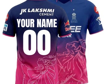 Personalized Rajasthan Royals Cricket Jersey RR IPL Shirt For Men 2026 With Name Number
