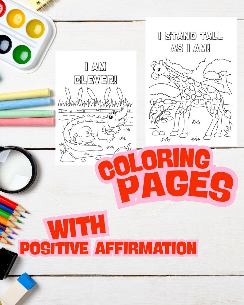 Animal Coloring Pages With Positive Affirmations | Printable Kids ...