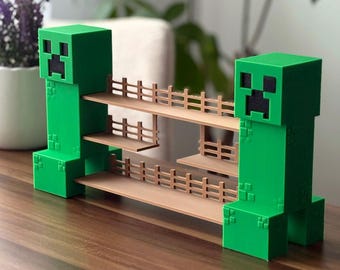 Creeper bridge display stand for Kinder Joy figures, Funko Bitty Pops and LEGO Minifigures.