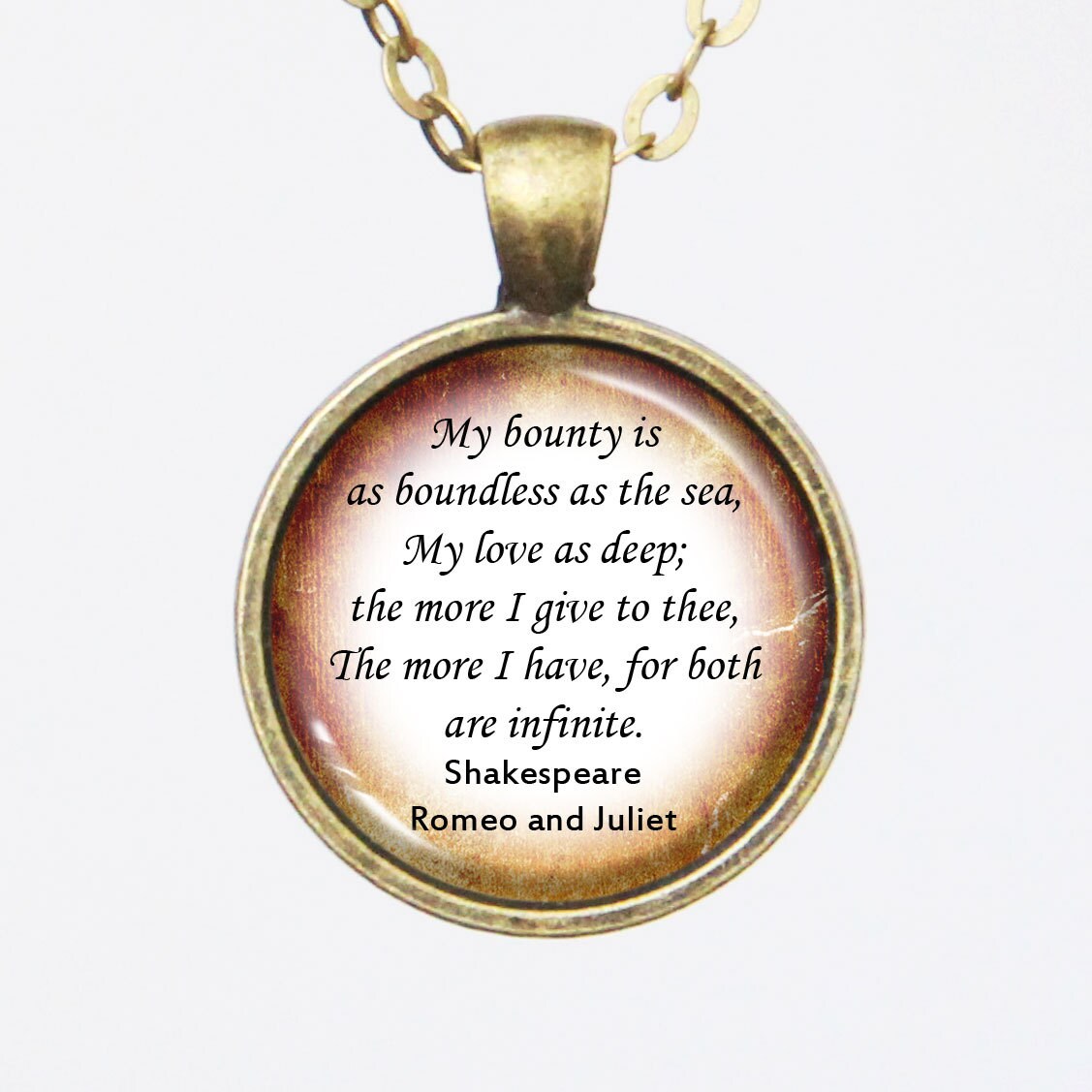 Literary Quotation Pendant Necklace Shakespeare Romeo and Etsy