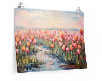 Tulip Fields at Sassenheim - Claude Monet Hand-painted Oil