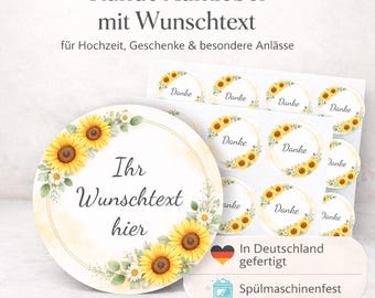 Personalized round stickers with custom text | Wedding, birthday, christening | Vinyl stickers for party favors, packaging & decoration | Waterproof