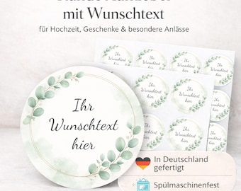 Personalized round stickers with custom text | Wedding, birthday, christening | Vinyl stickers for party favors, packaging & decoration | Waterproof