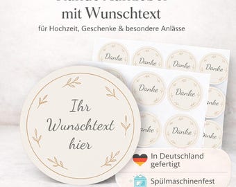 Personalized round stickers with custom text | Wedding, birthday, christening | Vinyl stickers for party favors, packaging & decoration | Waterproof