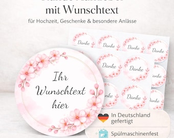 Personalized round stickers with custom text | Wedding, birthday, christening | Vinyl stickers for party favors, packaging & decoration | Waterproof