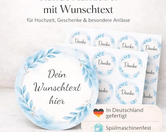 Personalized round stickers with custom text | Wedding, birthday, christening | Vinyl stickers for party favors, packaging & decoration | Waterproof