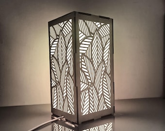 Laser Cut Leaf Pattern Light Box, RGB Mood Lighting, Basswood Decor (Digital Document)