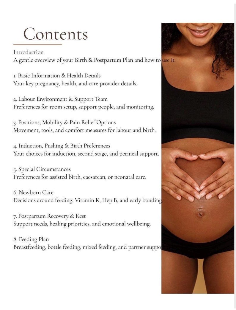 Hospital Birth Preferences Printable Planning Document Labor Delivery Checklist Pregnancy Preparation Template Medical Team Communication Tool Postpartum Recovery Guide Newborn Care Organizer Digital Download Format Expectant Parent