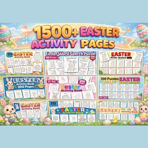 1500 Easter Colouring pages for kids Printable Worksheet Holiday Learning Material Kid Puzzle Homeschool