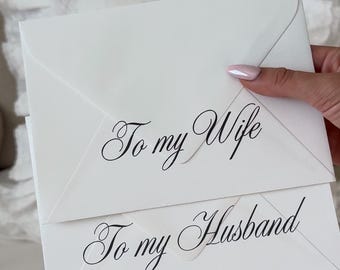 Wedding Vow Envelopes – To My Husband, Wife, Partner, True Love (5x7 Keepsake)