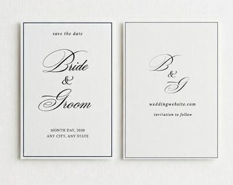 Personalized Save the Date Cards | Luxury Linen 5x7 | The Classic | Custom Wedding Announcement | Printed Save the Dates