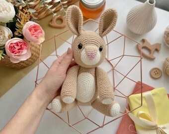 Crochet Pattern Bunny PDF, Amigurumi Bunny Pattern Toys, Crochet Rabbit Pattern, Mini Bunny Amigurumi, Easter Bunny Crochet, Easy Plushie