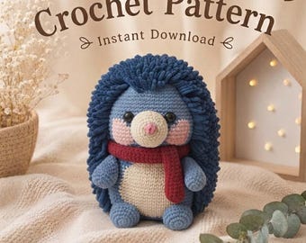 Bluey The Hedgehog Crochet Pattern PDF, No Sew Amigurumi Plush Toy, Woodland Animal Tutorial, Beginner Instant Download